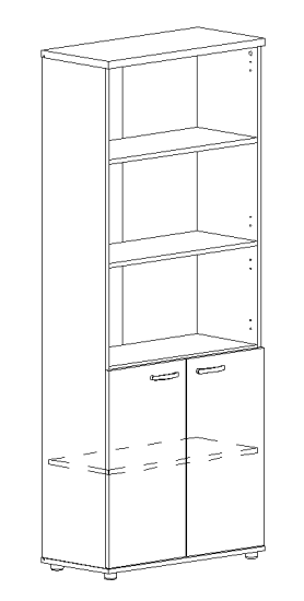 Шкаф для документов полузакрытый дуб шамони / дуб скандинавский