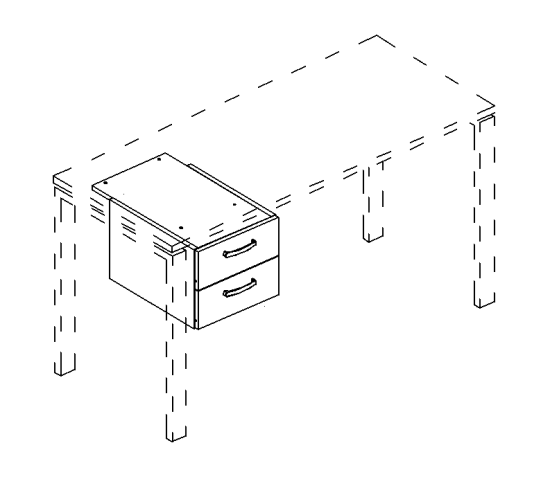 Тумба подвесная 2-ящичная (для стола 80) мокко премиум