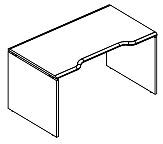 Стол эргономичный Симметрия на каркасе ДСП (2 скоса) мокко премиум / мокко премиум
