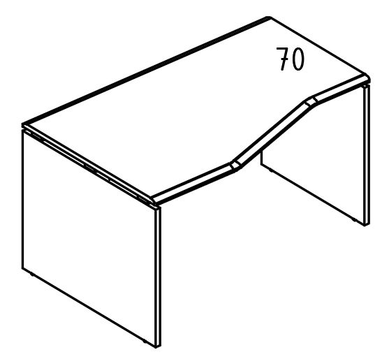 Стол эргономичный Техно на каркасе ДСП (2 скоса) левый мокко премиум / мокко премиум
