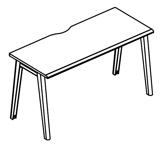 Стол письменный  (1 скос) на металлокаркасе МТ мокко премиум / белый, вставка белая