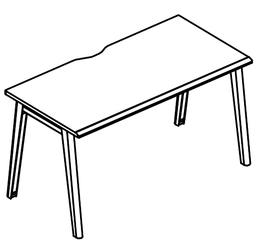 Стол на опорах МТ 1 скос мокко премиум / белый, вставка мокко