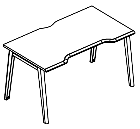 Стол эргономичный Симметрия каркас МТ (1 скос) мокко премиум / белый, вставка мокко